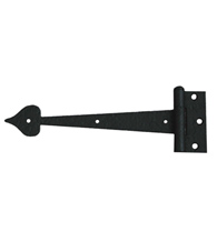 9 Inch Heart Tip Heavy Rough Iron Strap Hinge, Acorn RI5BP