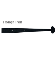 12 Inch Bean Tip Rough Iron Dummy Strap Hinge, Acorn RHYBP