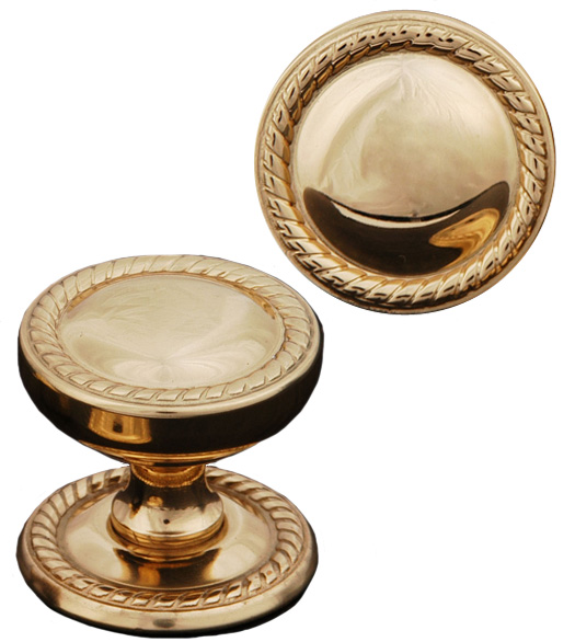 Flat Rope Knob with Detailed Back Plate