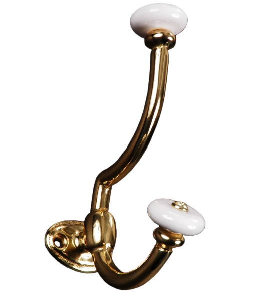Ornate Polished Brass Wall Hook