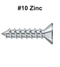 Flat Head Zinc Wood or Sheet Metal Screws #10 Box of 100, Romstel SMSPF10Z