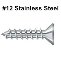 Flat Head Stainless Steel Wood or Sheet Metal Screws #12 Box of 100, Romstel SMSPF12SS