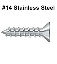 Flat Head Stainless Steel Wood or Sheet Metal Screws #14 Box of 100, Romstel SMSPF14SS