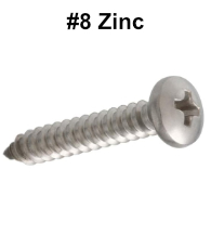 Pan Head Zinc Wood or Sheet Metal Screws #8 Box of 100, Romstel SMSPP8Z
