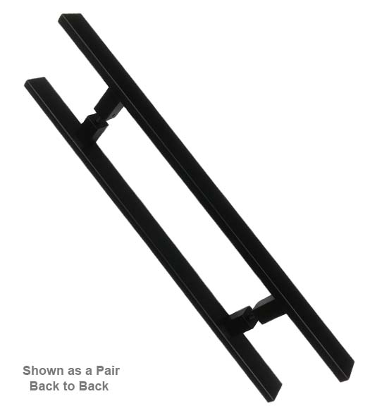 24 Inch Rectangular Black Door Pull