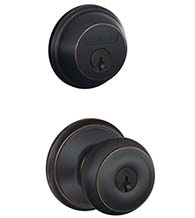 Keyed Entry Georgian Knob and Deadbolt Set, Schlage FB50GEO