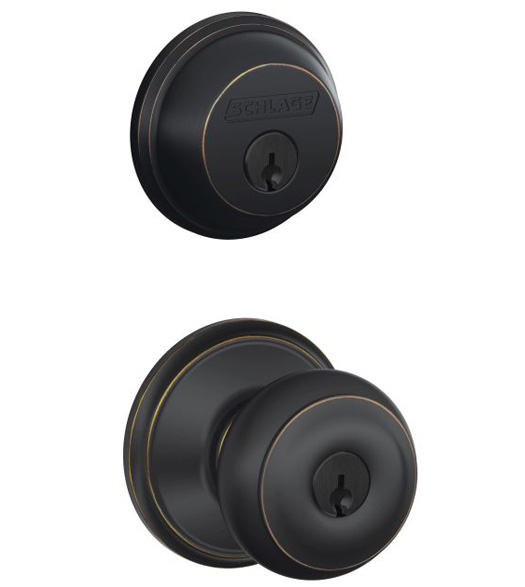 B-Series Deadbolt with Keyed Georgian Knob