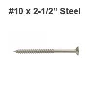 Steel Wood Screw 10 x 2-1/2 , Bag of 600, Deltana SCWS1025