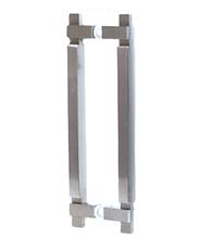 Square Stainless Steel Glass Door Pulls, Pair