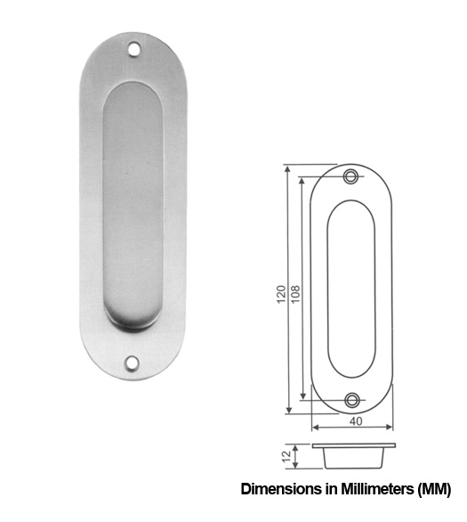 Contemporary Oval Stainless Flush Pull