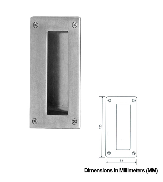 Satin Stainless Rectangular Flush Pull