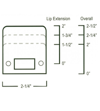Solid Brass Extended Lip Door Strikes, Deltana SPE2