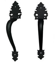 10-3/4 Inch Warwick Rough Iron Door Pull, Acorn WPDBP