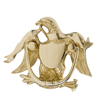 Patriotic American Eagle Door Knocker, Brass Accents A04-K2000