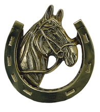 Horseshoe Door Knocker, Brass Accents A07-K5030