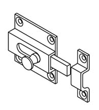 Restroom Door Rim Bolt and Keeper, Bommer 15004