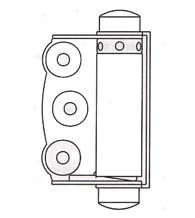 2-3/4 Inch Half Surface Screen Door Spring Hinge with Button Tips, Pair, Bommer 2990