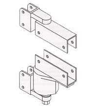 Box Clamp Mount Brass Spring Door Pivot Hinge with Adjustable Tension, Bommer 7313-1.250-626