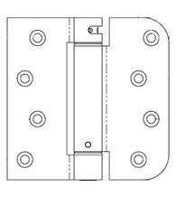 4 x 4 x 5/8 Radius x Sq Corner THERMA-TRU Door Spring Hinge, Pair, Bommer LB4377-400BP