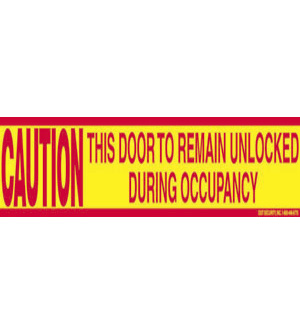 Caution Door Sticker