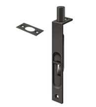 Solid Brass 6 Inch Flush Bolts with Square Corners, Deltana DEL-6FBS