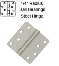 4 x 4 x 1/4 Radius Residential with Ball Bearings Steel Hinge, ZigZag Holes, Pair, Deltana S44R4BB