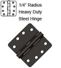 4 x 4 x 1/4 Radius Heavy Duty Steel Hinge, Pair, Deltana S44R4HD