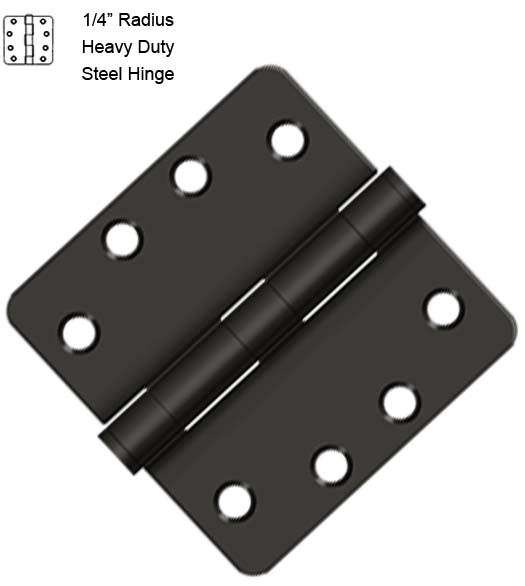 4 Inch x 1/4 Radius Heavy Duty Steel Hinge