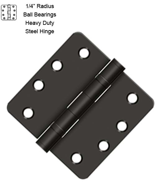 4 x 1/4 Radius Corner Hinge With Bearings
