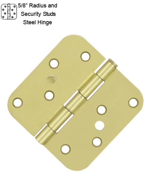 4 Inch x 5/8 Radius Steel Security Stud Hinge