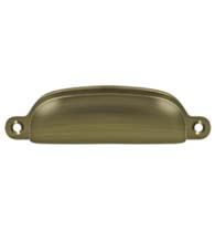 Solid Brass Early American Shell Cabinet Handle, Deltana SHP29