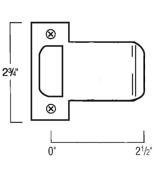 2-1/2 Inch T Strike Plates