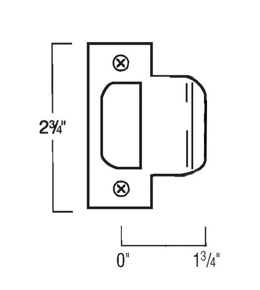 1-3/4 Inch T Strike Plates