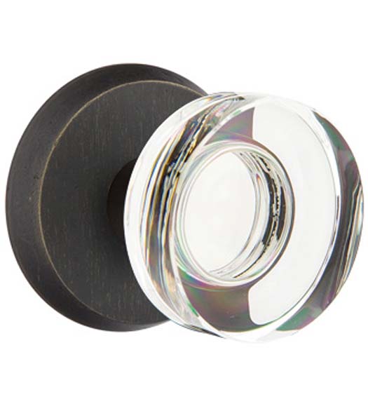 Clear Crystal Modern Disc Knob with #2 Rose