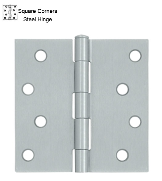 4 x 4 Brushed Chrome Hinge