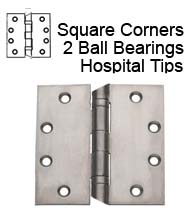 4-1/2 x 4-1/2 Hospital Tip Door Hinge with 2 Ball Bearings