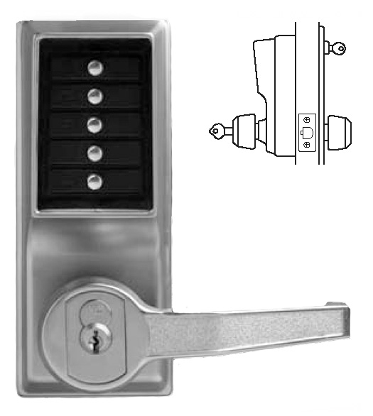Simplex Keypad Entry Lever Lock with Override