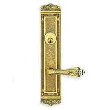 Decorative Designer Door Lever Mortise Lockset, Omnia 56252