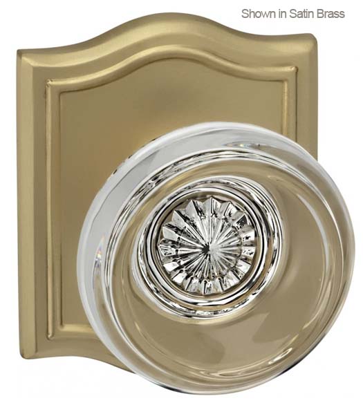 Contemporary Glass Knob With Arched Rose