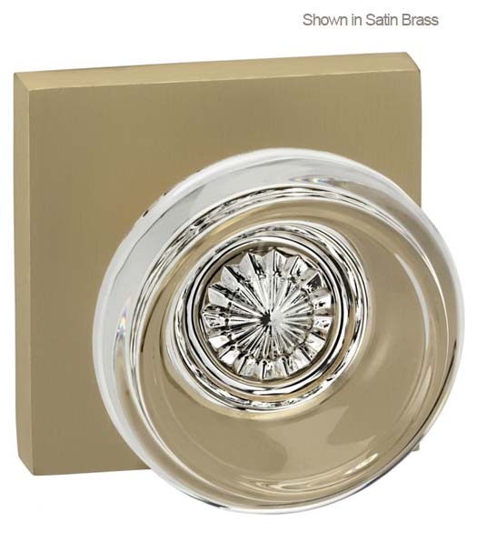 Round Glass Square Rose Knobset