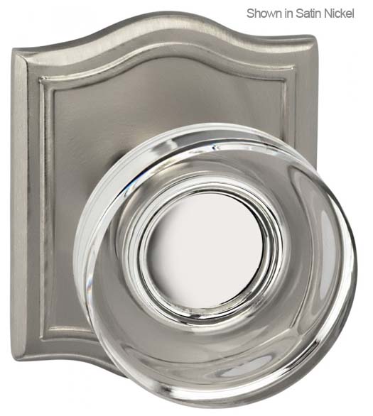 Contemporary Clear Knob with Arched Plate