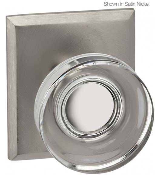 Clear Door Knob with Rectangle Plate