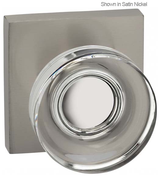 Clear Door Knob with Square Plate
