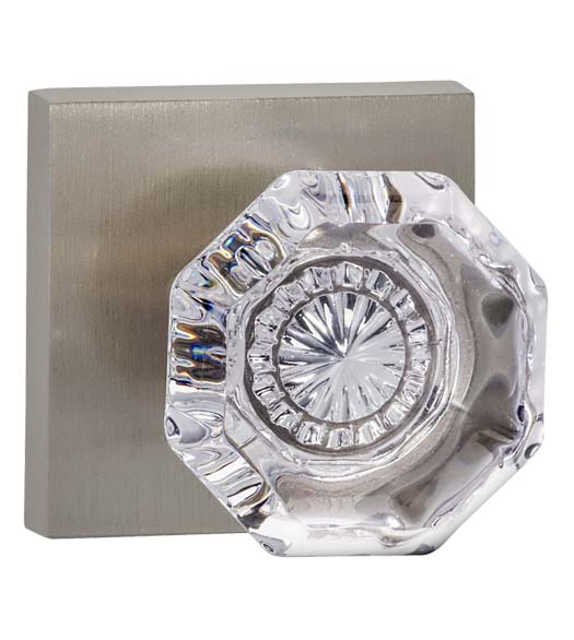 Clear Glass Square Rose Knobs