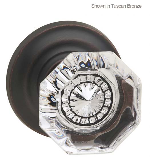 Clear Glass Knob With Stepped Rose