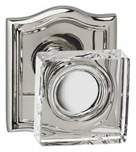 Decorative Arched Plate with Square Glass Knobs, Omnia 956AR