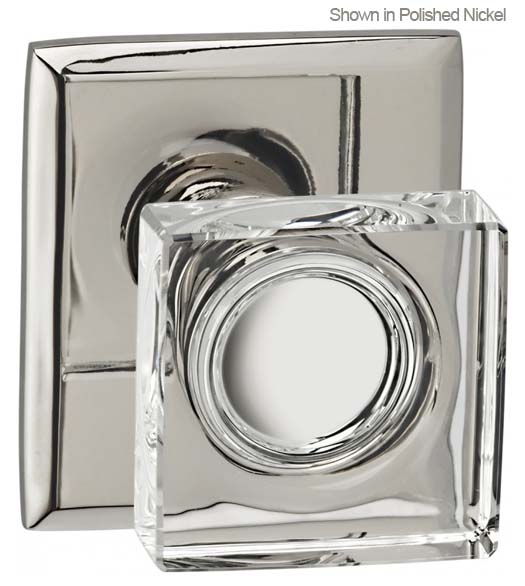 Square Clear Glass Door Knobset