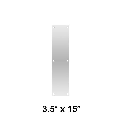3.5 x 15 Stainless Steel Push Plate