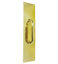 Solid Brass 3-1/2 by 15 Pull Plate with Handle, Deltana PPH55