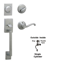Century Single Cylinder Handleset, Schlage F60CEN